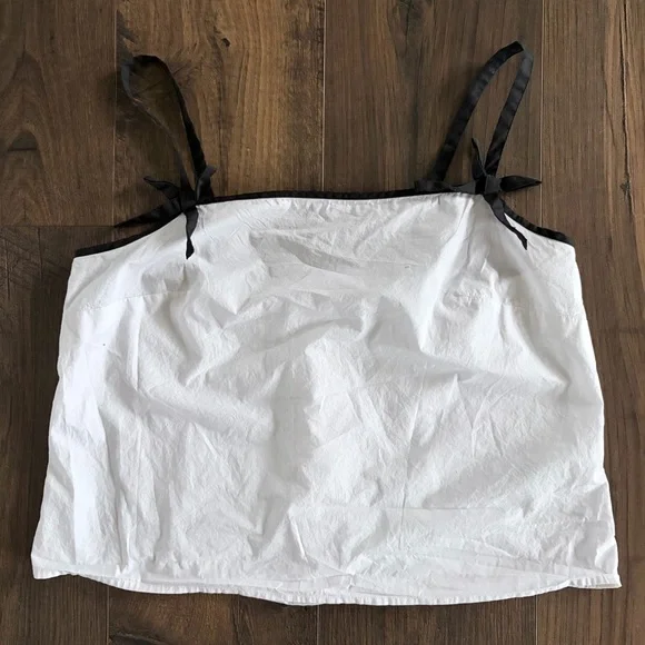 J. Crew White Camisole with Black Bow Accents - Picture 2 of 7
